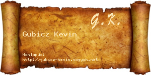 Gubicz Kevin névjegykártya